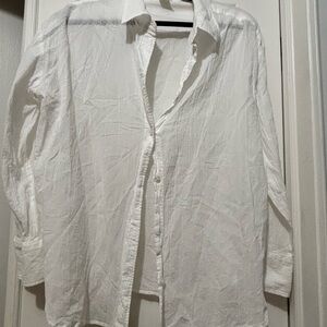 H&M 100% Cotton Classic White Women’s Shirt - Casual Button-Up